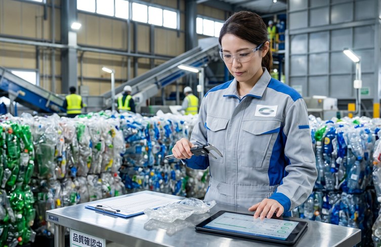 容器包装リサイクル事業での生産品質管理