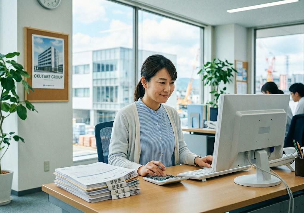 建築・土木関連企業での経理事務/賞与2.5ヶ月分/土日休み