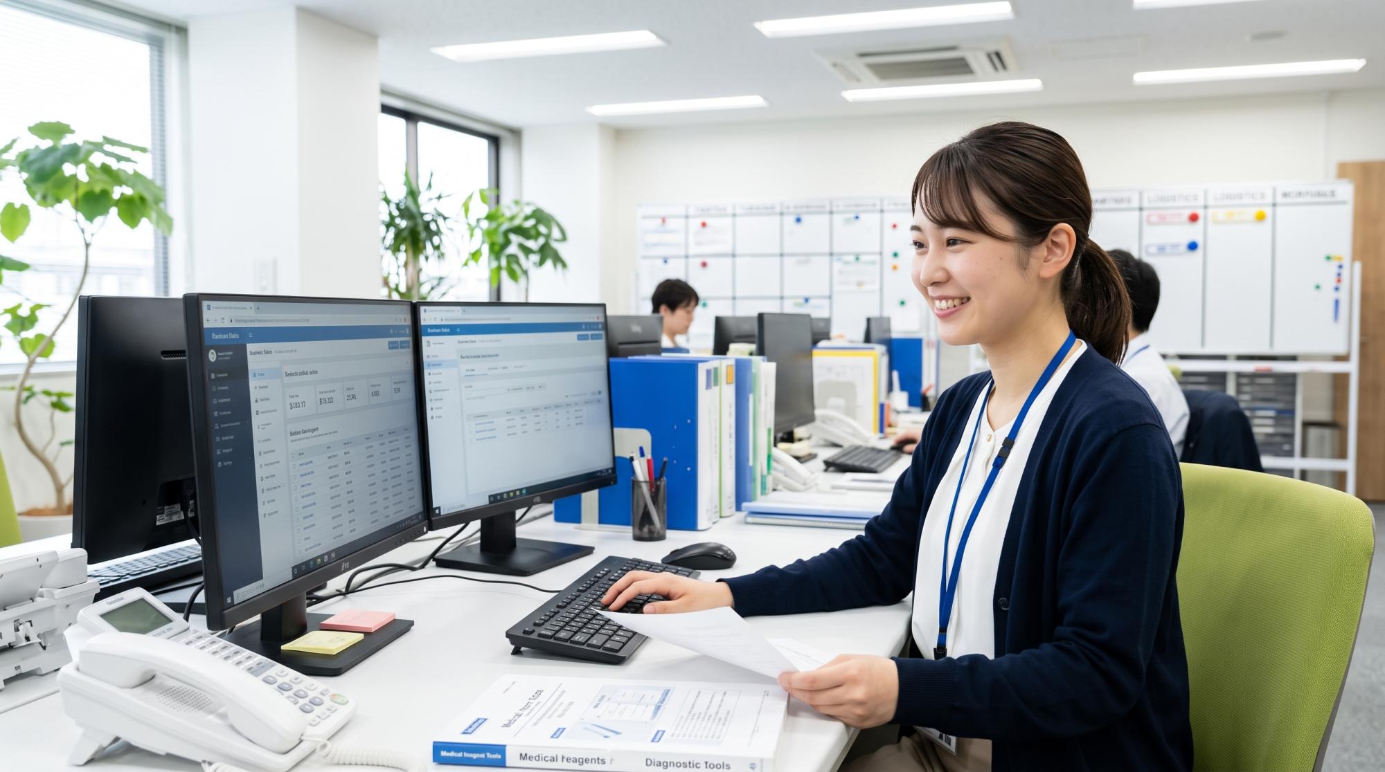 営業事務/金沢の医療関連企業/賞与有/年間休日125日
