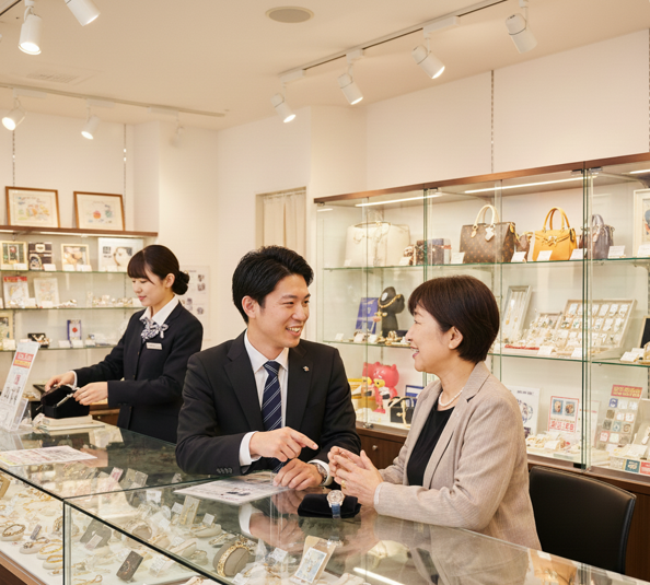 【未経験歓迎】売場作り・査定・接客｜成長企業の安定した店舗スタッフ