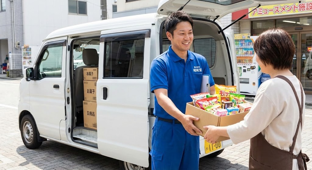 【福井市】お菓子や雑貨のルート配送／未経験歓迎／月給21万～／賞与年2回